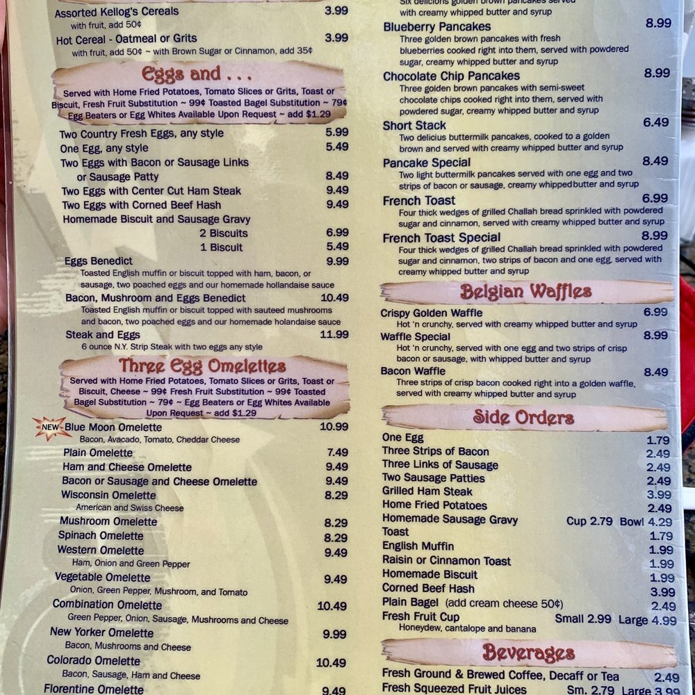 Blue Moon Diner - Breakfast menu - Diners Near Me - Palm Beach Gardens, Florida