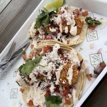 Camp Outpost - Shrimp tacos - New American Near Me - Springdale, Utah