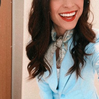 Front Door Fashion - super cute baby blue blazer + matching neck scarf - Personal Shopping Near Me - Dallas, Texas