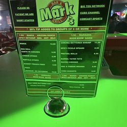 Mark O's Bar & Grill - Food menu
