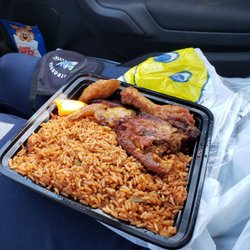 Lagos Buka Bar & Grills - Jollof rice with chicken & plantains.