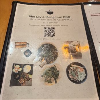 Pho Lily and Mongolian BBQ - Menu - Vietnamese Near Me - La Habra, California