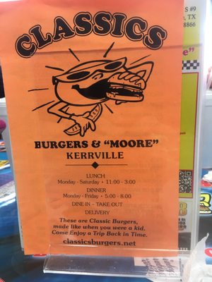 Menu photo 1 Classics Burgers And Moore Kerrville, TX Menu photo 1 Classics Burgers And Moore Kerrville, TX