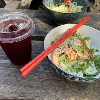Cicada Coffee Bar - Hibiscus tea, baked salmon noodle salad - Vietnamese Near Me - Cambridge, Massachusetts Cicada Coffee Bar - Hibiscus tea, baked salmon noodle salad - Vietnamese Near Me - Cambridge, Massachusetts