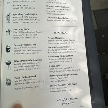 Earls Kitchen + Bar - Cocktail menu which includes zero proof drinks - New American Near Me - Miami, Florida Earls Kitchen + Bar - Cocktail menu which includes zero proof drinks - New American Near Me - Miami, Florida