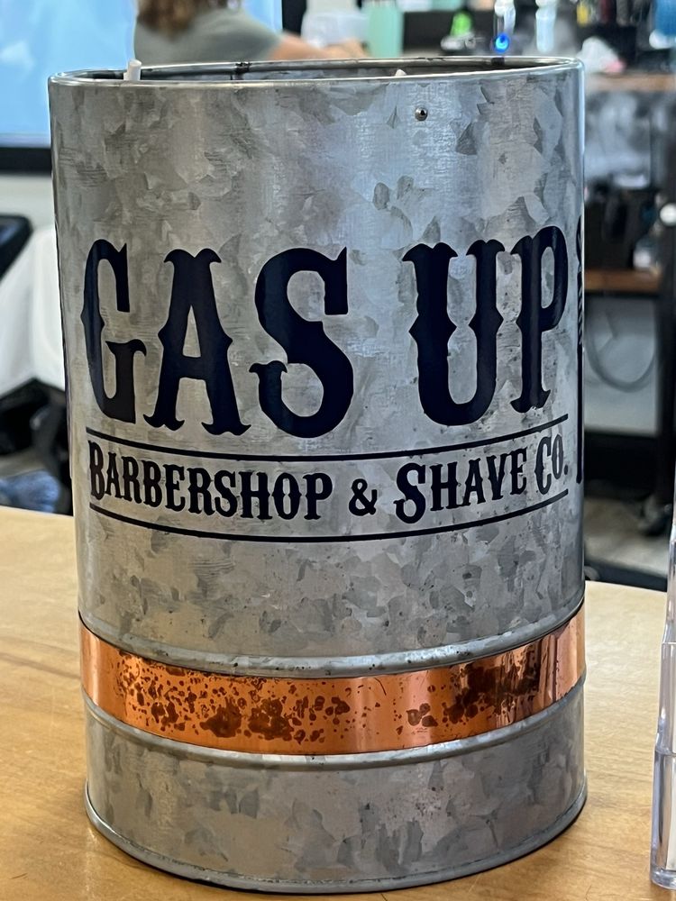 Gas Up Barber Shop & Shave Logo