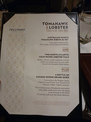 Menu photo 3 Sullivan's Steakhouse Raleigh, NC Menu photo 3 Sullivan's Steakhouse Raleigh, NC