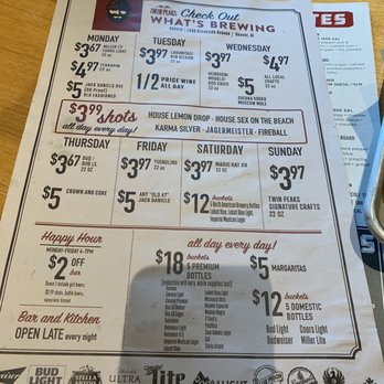 Twin Peaks - Menu - New American Near Me - Hoover, Alabama Twin Peaks - Menu - New American Near Me - Hoover, Alabama