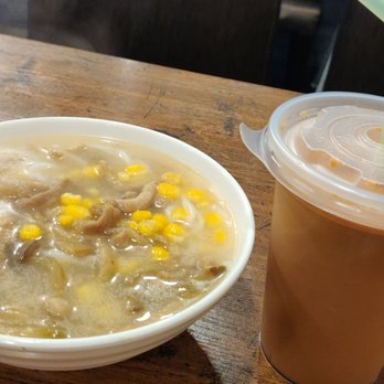 Fat Boy Kitchen - Preserved vegetable and pork soup noodle and iced milk tea - Hong Kong Style Cafe Near Me - Vancouver, British Columbia