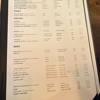 Old Brea Chop House - Wines by the glass menu as of June 2025 - Steakhouses Near Me - Brea, California