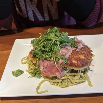 Redstone American Grill - Chicken Pesto Bellagio. The chicken was thin and dry! - Steakhouses Near Me - Oakbrook Terrace, Illinois Redstone American Grill - Chicken Pesto Bellagio. The chicken was thin and dry! - Steakhouses Near Me - Oakbrook Terrace, Illinois