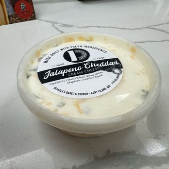 DePaola's Bagel & Brunch - Small Jalapeño Cheddar Cream Cheese - Breakfast & Brunch Near Me - Stevensville, Maryland DePaola's Bagel & Brunch - Small Jalapeño Cheddar Cream Cheese - Breakfast & Brunch Near Me - Stevensville, Maryland