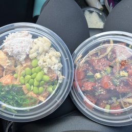 Large poke bowl with 3 choice protein and 0.5 lb poke ($10.99) Large poke bowl with 3 choice protein and 0.5 lb poke ($10.99)