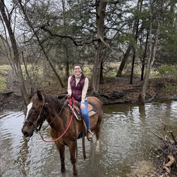 Southern Trails - Crossing a little creek with Ms. Juicy the Horse - Horseback Riding Near Me - Manor, Texas