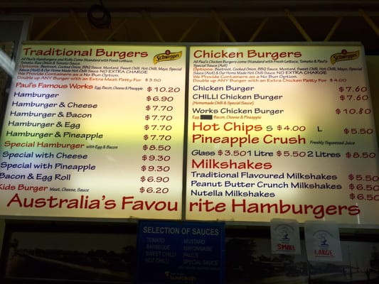 Menu photo 1 Paul's Famous Hamburgers Sylvania, NSW