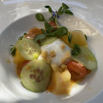 The Stonehouse Restaurant - Tomato and burrata - New American Near Me - Santa Barbara, California