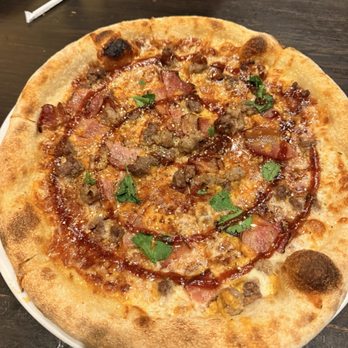 Pizza Rock - Old Smoky pizza with barbecue sauce. Added Italian sausage. - Pizza Near Me - Henderson, Nevada Pizza Rock - Old Smoky pizza with barbecue sauce. Added Italian sausage. - Pizza Near Me - Henderson, Nevada