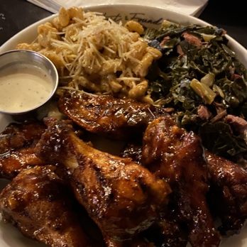 Lost & Found - Wings, Mac & Cheese, Collard Greens with Smoked Turkey - Cocktail Bars Near Me - Houston, Texas
