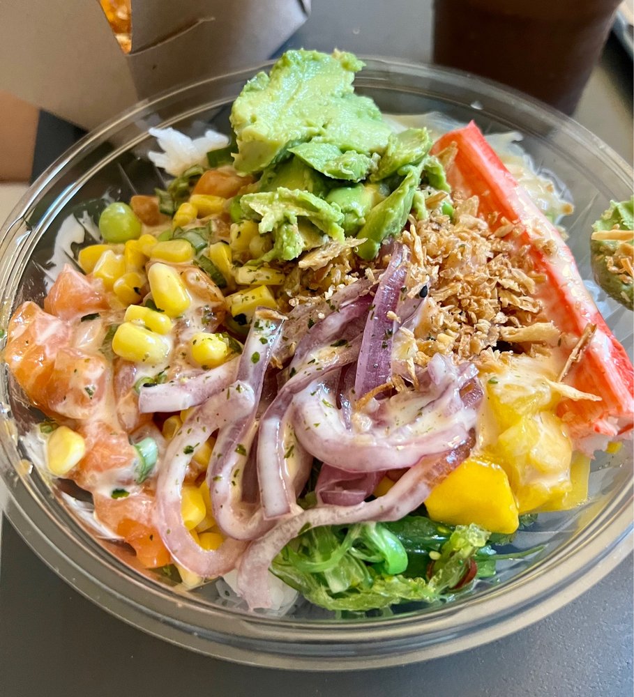 Food from Poké Station and Kitchen