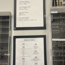 Pete & Cubo's Tattooing & Body Piercing - Price list- cash preferred!