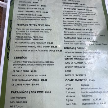 Yo Soy Centro Americano - Menu - Salvadoran Near Me - Miami, Florida