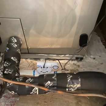 Royal Air Conditioning - They were supposed to replace the shelf, instead they slathered this white stuff everywhere. - Heating & Air Conditioning/HVAC Near Me - Houston, Texas