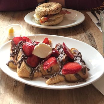 Milkweed - strawberry Nutella french toast and a bacon, egg, and cheese breakfast sandwich! - New American Near Me - Boston, Massachusetts Milkweed - strawberry Nutella french toast and a bacon, egg, and cheese breakfast sandwich! - New American Near Me - Boston, Massachusetts
