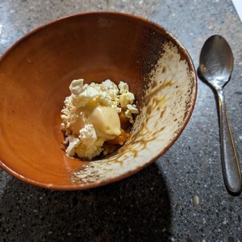 Michael Warring - Plout sorbet- plum kimchi, sabayon (cold and sour gave me and my husband stomach ache, but it was very innovative and fun to eat) - New American Near Me - Vallejo, California