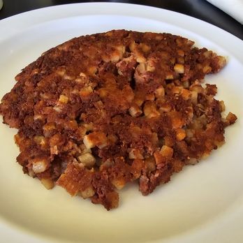 Maria's Luncheonette - Typical (Hormel style) corned beef hash - done extra crispy - Breakfast & Brunch Near Me - Atlantic City, New Jersey Maria's Luncheonette - Typical (Hormel style) corned beef hash - done extra crispy - Breakfast & Brunch Near Me - Atlantic City, New Jersey