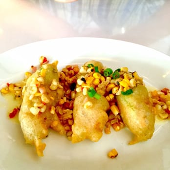 Walker's Drive-In - Stuffed three cheese squash blossoms topped with corn relish - New American Near Me - Jackson, Mississippi Walker's Drive-In - Stuffed three cheese squash blossoms topped with corn relish - New American Near Me - Jackson, Mississippi
