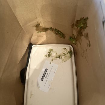 Chipotle Mexican Grill - Guacamole spilled all out of the box. I paid extra for guacamole just to have it all over the bag - Fast Food Near Me - Vacaville, California Chipotle Mexican Grill - Guacamole spilled all out of the box. I paid extra for guacamole just to have it all over the bag - Fast Food Near Me - Vacaville, California