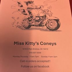 Miss Kitty's Coneys - Menu front/flyer