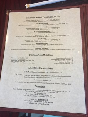 Menu photo 8 Linde Marie's Steakhouse on the Square Cave Spring, GA