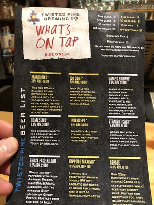 Menu photo 6 Twisted Pine Brewing Company Boulder, CO