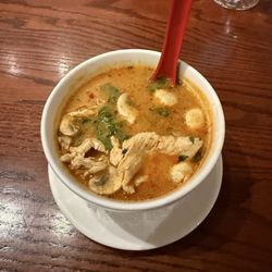 Lamoon’s Thai restaurant  - Tom yum soup creamy with chicken. Spicy level 3.
