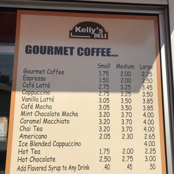 Kelly's Deli - Coffee menu - Coffee & Tea Near Me - Concord, California