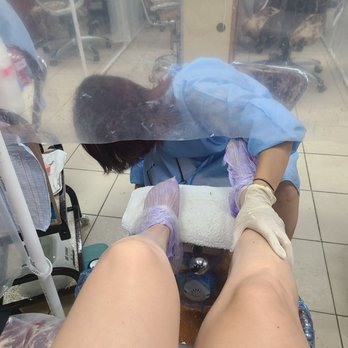 Excellent Nail Spa - Nail tech is using my towel to wash off her toes and shoe ... then tries to use the same towel to clean the wax off mine..... yuk! - Nail Salons Near Me - Lancaster, California
