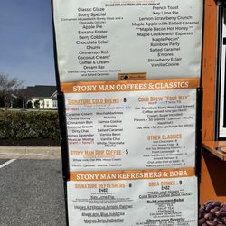 Stony Man - Menu from March 2025