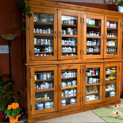 The Portland Natural Health medicinary, stocked with essential vitamins, nutrients, and goodies.