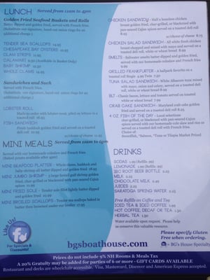 Menu photo 5 BG's Boathouse Restaurant Portsmouth, NH Menu photo 5 BG's Boathouse Restaurant Portsmouth, NH