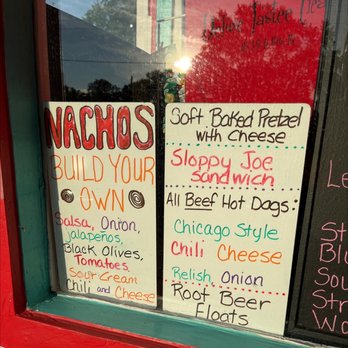 Deluxe Tastee Cream - a menu in a window - Hot Dogs Near Me - La Porte, Indiana