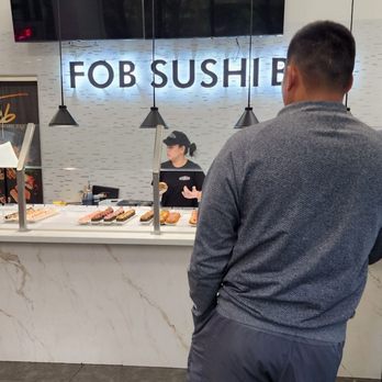 FOB Sushi Bar - Despite being first in line, this clueless person sauntered in at 1055 (9/11/24) - Sushi Bars Near Me - Seattle, Washington