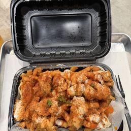 Buffalo chicks tender fries with lemon pepper added