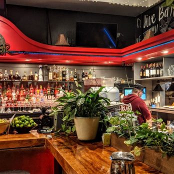 Oyo - Bar area sporting fresh herbs - Latin American Near Me - Pleasanton, California
