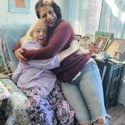 A Place at Home - Inland Empire West - Grams and caretaker Shannon brighten up each others day!