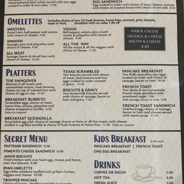 Breakfast menu Breakfast menu