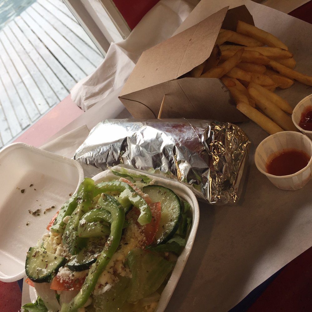 Alexandros - Veggie Wrap, Fries & green salad combo - Greek Near Me - Toronto, Ontario