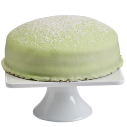 Copenhagen Pastry - Princess Cake - Alternating layers of sponge cake, vanilla custard and home made raspberry jam, topped off with a dome of whipping cream.
