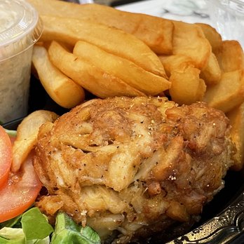 Faidley’s Seafood - Crab cake and fries - Seafood Markets Near Me - Baltimore, Maryland