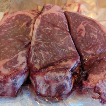 Custom Cut Butcher - two NY strips and a picanha (right) vacuum sealed - Butcher Near Me - San Jose, California Custom Cut Butcher - two NY strips and a picanha (right) vacuum sealed - Butcher Near Me - San Jose, California